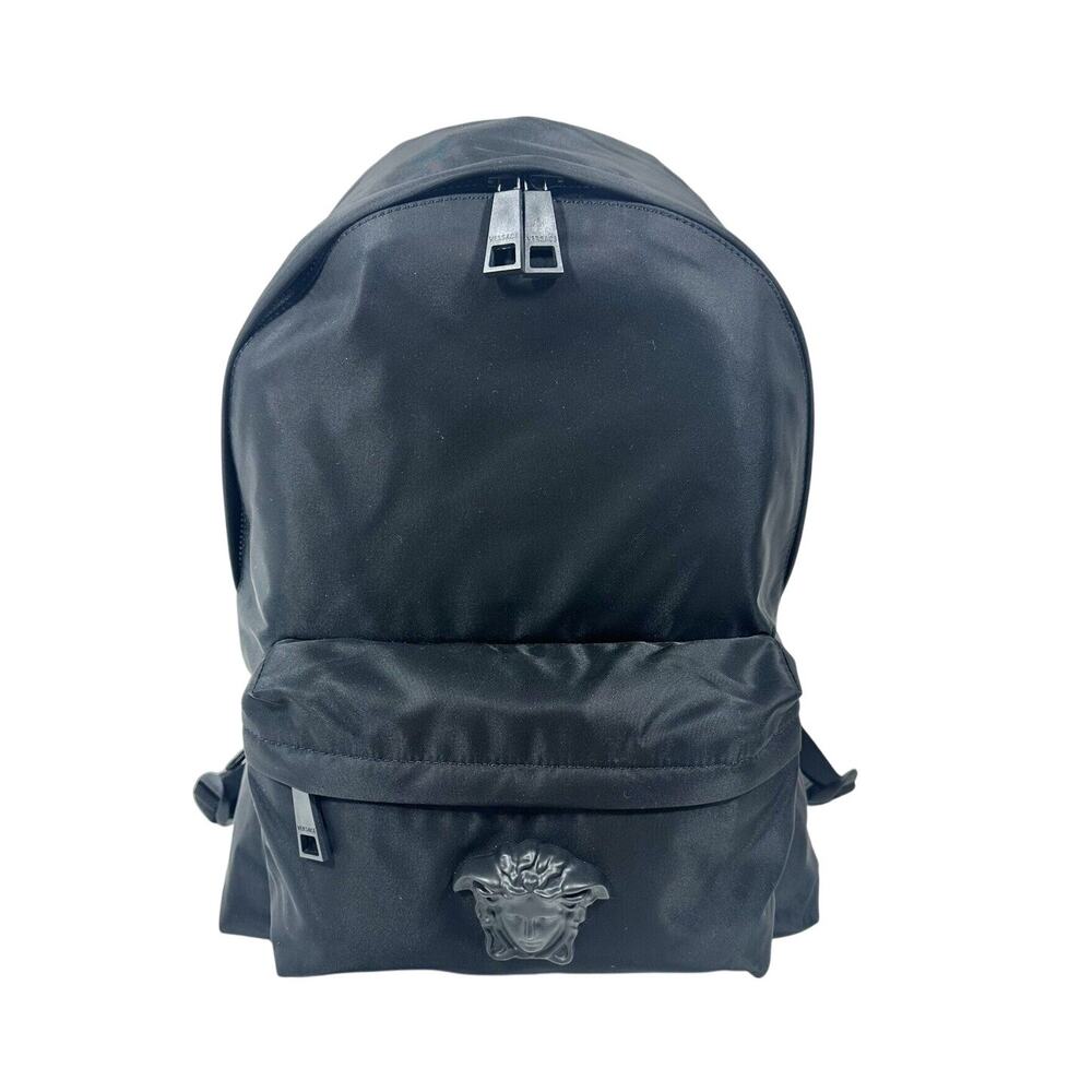 NWT Versace La Medusa Palazzo Black Nylon Large Backpack Bag $1450